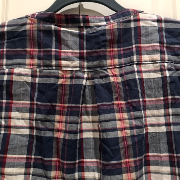 Eddie Bauer sleeveless blouse plaid cotton vest - Picture 7 of 10